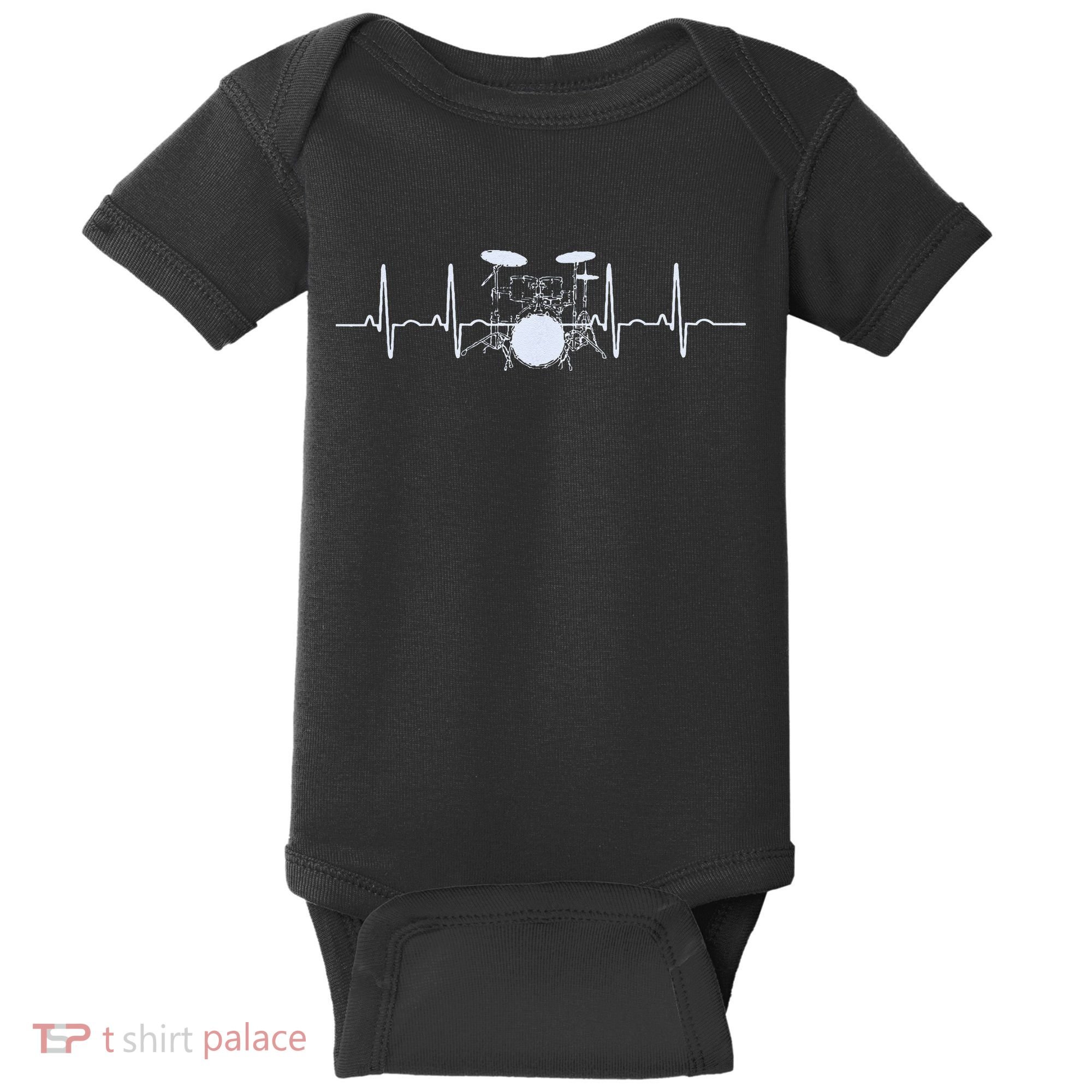 Drum Heartbeat Lifeline Music Lover Gift Drummer Baby Bodysuit
