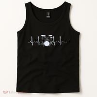 Drum Heartbeat Lifeline Music Lover Gift Drummer Tank Top thumb 2