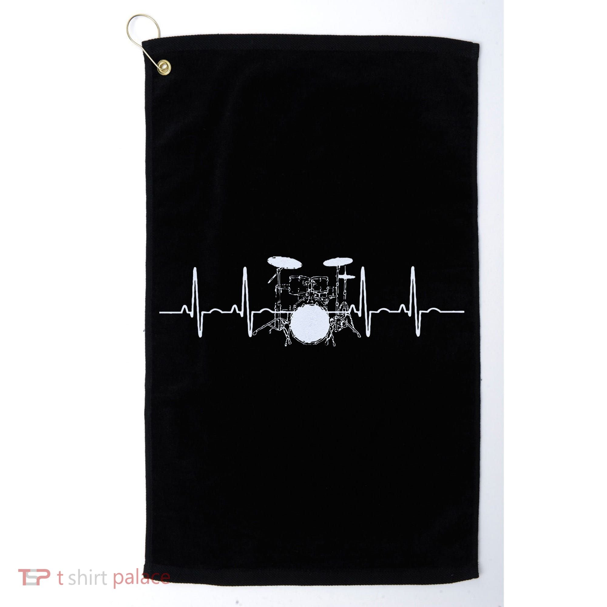 Drum Heartbeat Lifeline Music Lover Gift Drummer Golf Towel