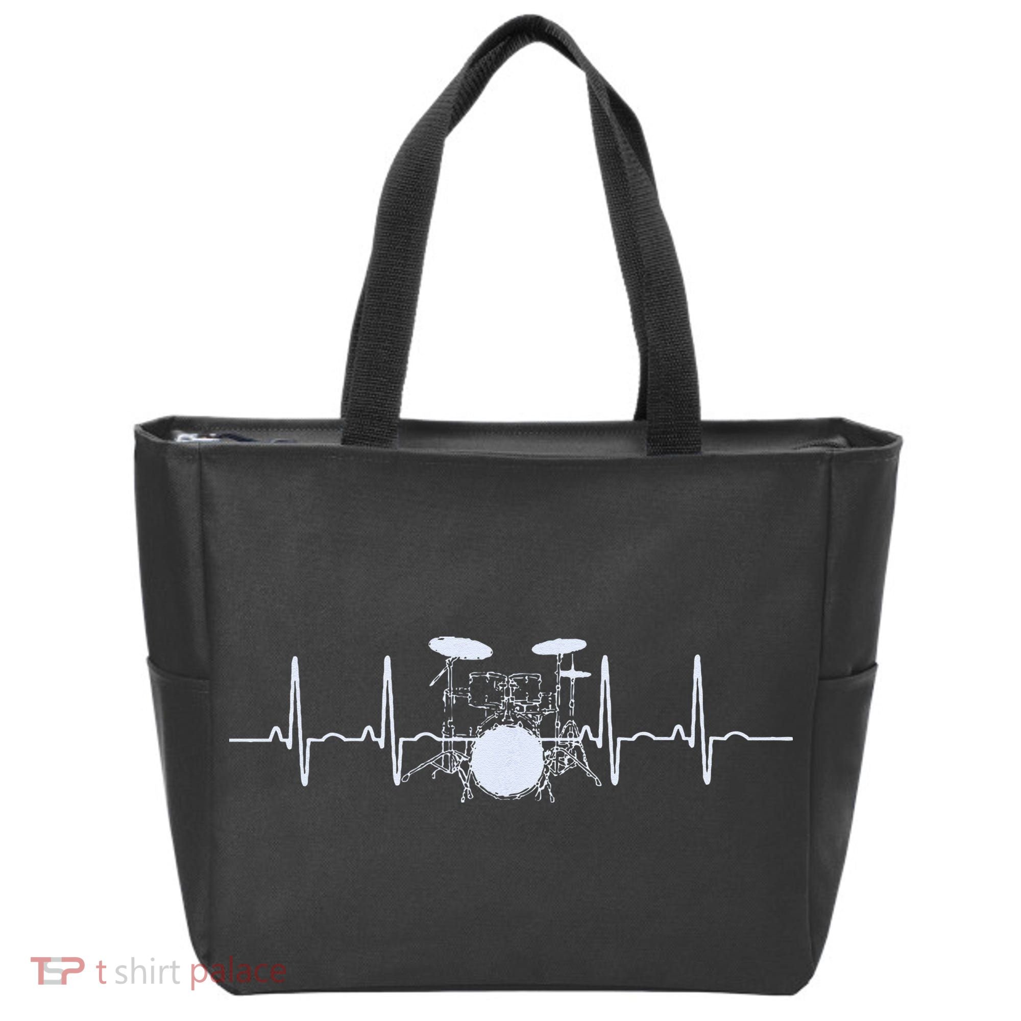 Drum Heartbeat Lifeline Music Lover Gift Drummer Tote Bag