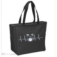 Drum Heartbeat Lifeline Music Lover Gift Drummer Tote Bag thumb 2