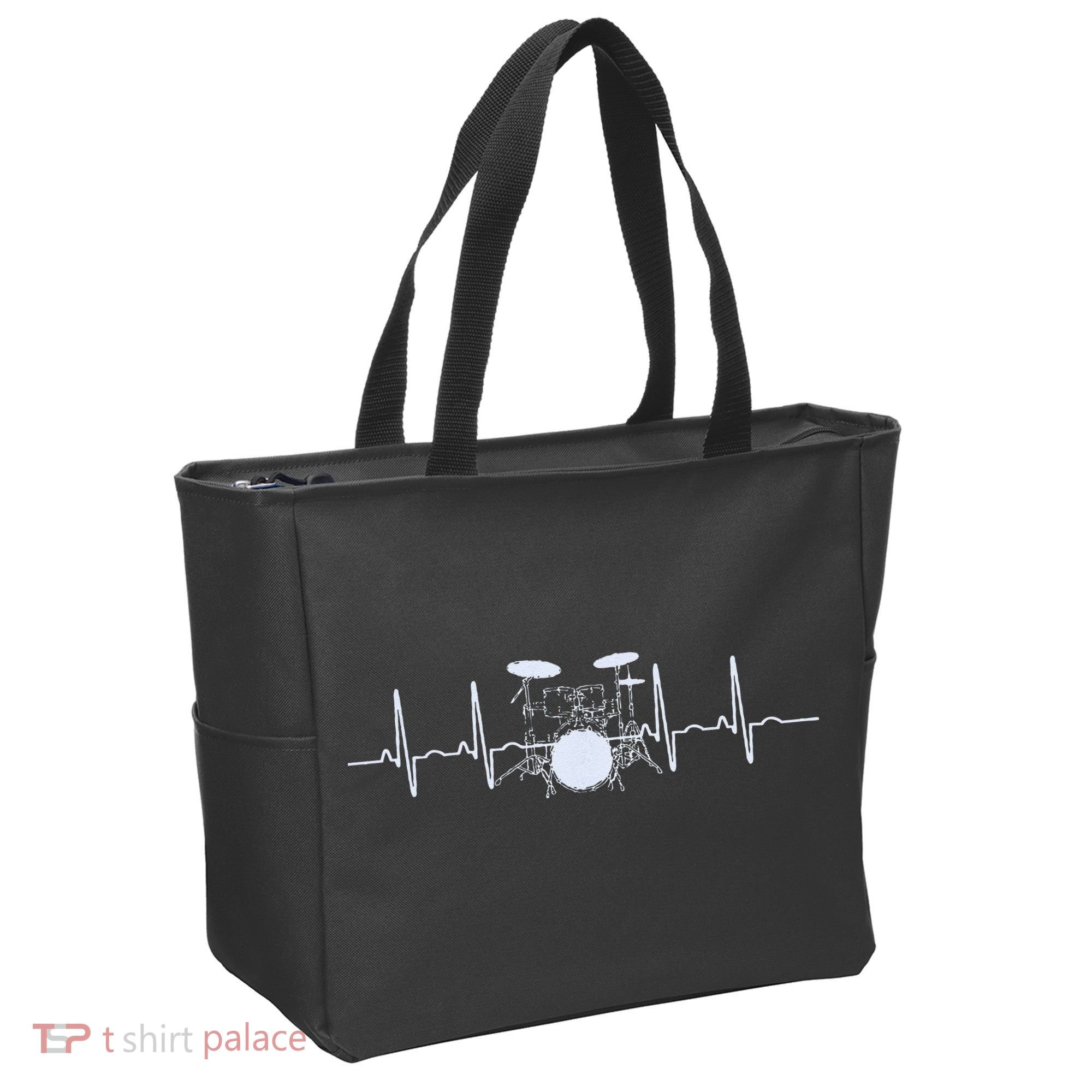Drum Heartbeat Lifeline Music Lover Gift Drummer Tote Bag