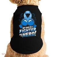 Dad Hero Light Blue Prostate Cancer Awareness Doggie Tank thumb 0