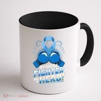 Dad Hero Light Blue Prostate Cancer Awareness Coffee Mug thumb 1