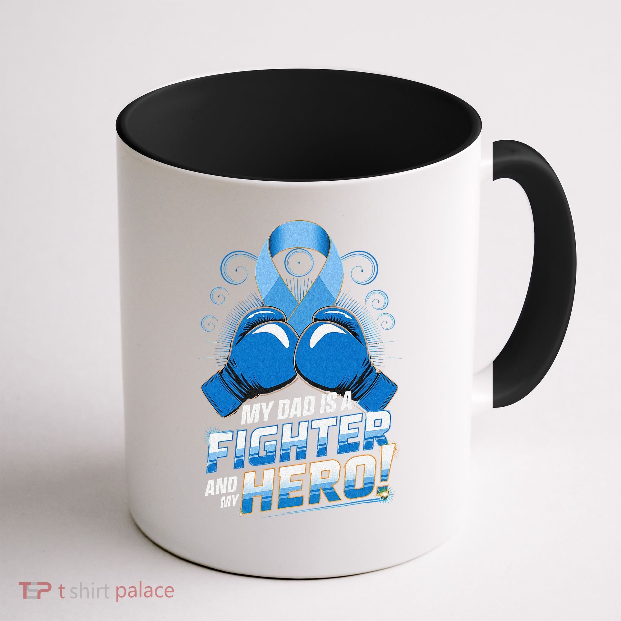 Dad Hero Light Blue Prostate Cancer Awareness Coffee Mug
