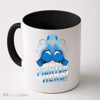 Dad Hero Light Blue Prostate Cancer Awareness Coffee Mug thumb 0