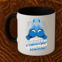 Dad Hero Light Blue Prostate Cancer Awareness Coffee Mug thumb 2