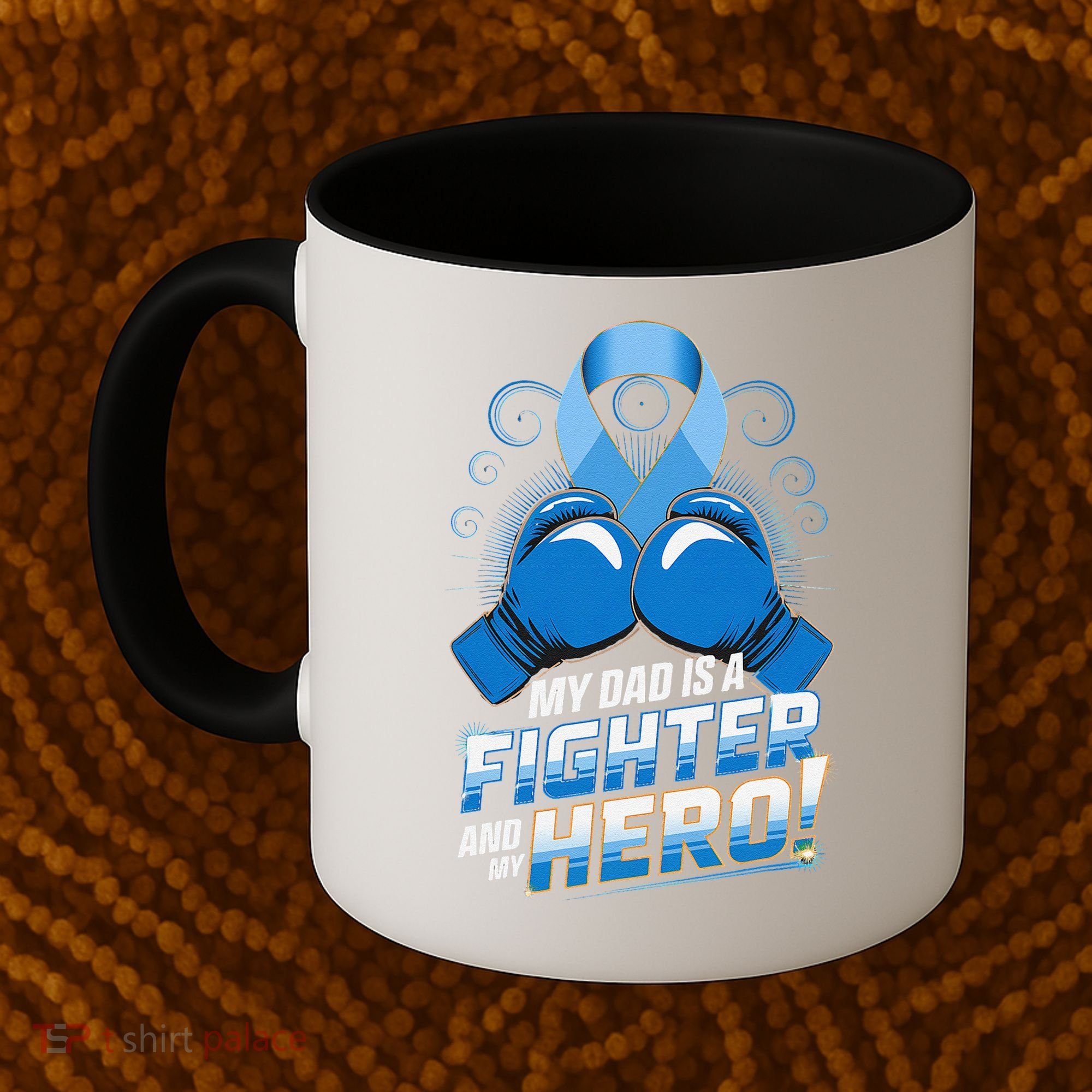 Dad Hero Light Blue Prostate Cancer Awareness Coffee Mug