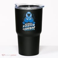 Dad Hero Light Blue Prostate Cancer Awareness Tumbler thumb 0