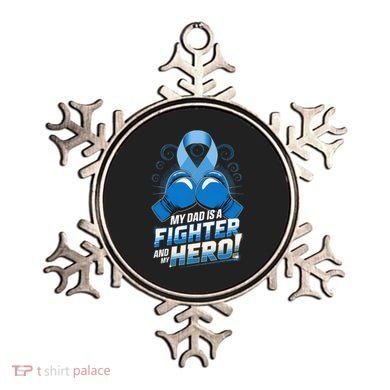 Dad Hero Light Blue Prostate Cancer Awareness Ornament