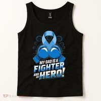 Dad Hero Light Blue Prostate Cancer Awareness Tank Top thumb 2