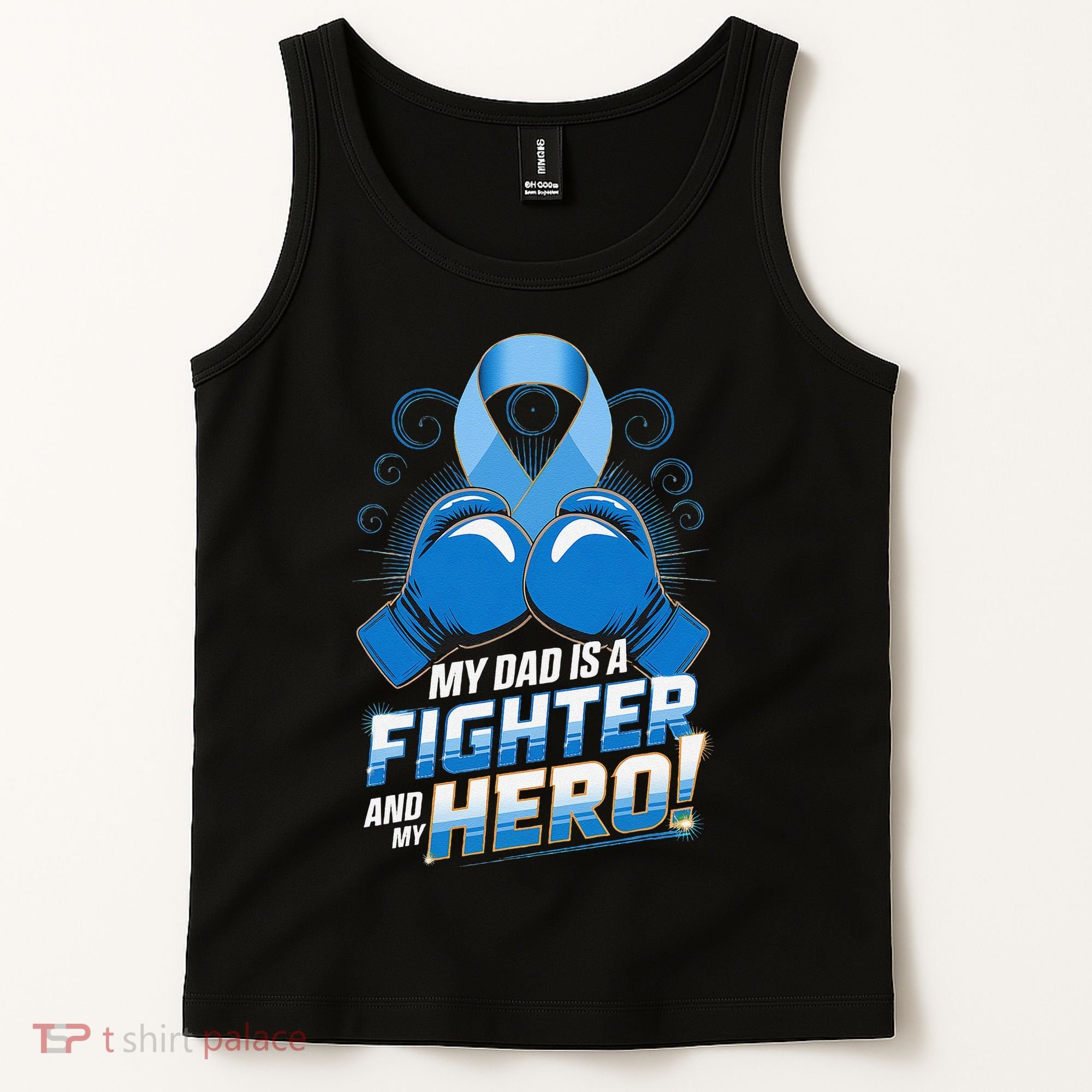 Dad Hero Light Blue Prostate Cancer Awareness Tank Top
