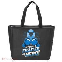 Dad Hero Light Blue Prostate Cancer Awareness Tote Bag thumb 0