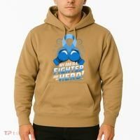 Dad Hero Light Blue Prostate Cancer Awareness Hoodie thumb 2