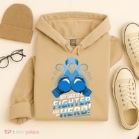 Dad Hero Light Blue Prostate Cancer Awareness Hoodie thumb 4