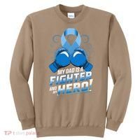 Dad Hero Light Blue Prostate Cancer Awareness Sweatshirt thumb 0