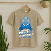 Dad Hero Light Blue Prostate Cancer Awareness T-Shirt thumb 2