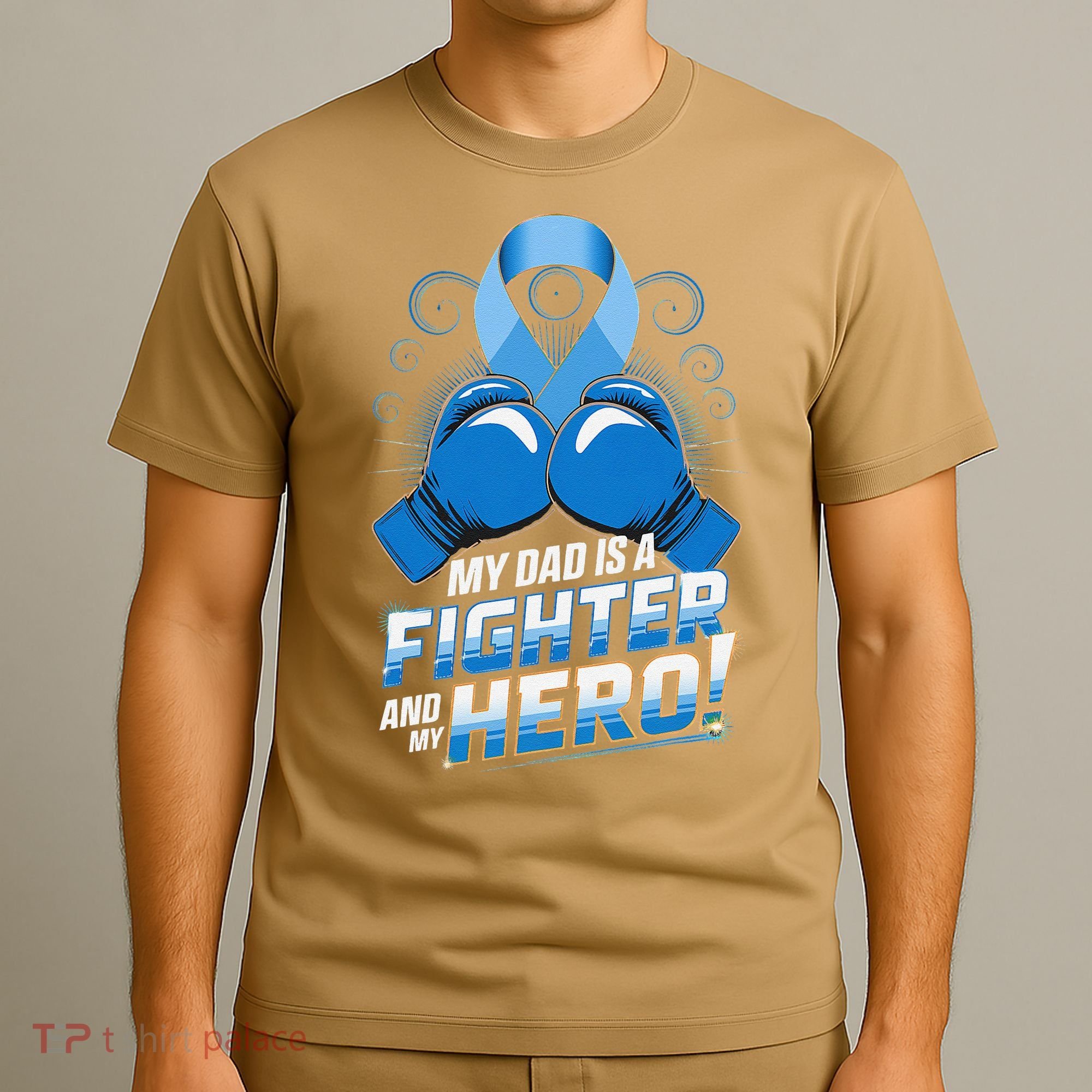 Dad Hero Light Blue Prostate Cancer Awareness T-Shirt