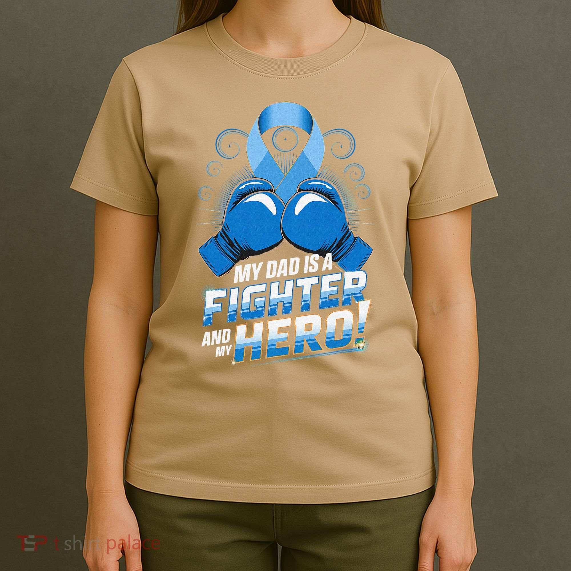 Dad Hero Light Blue Prostate Cancer Awareness T-Shirt