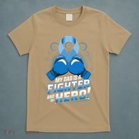 Dad Hero Light Blue Prostate Cancer Awareness T-Shirt thumb 5