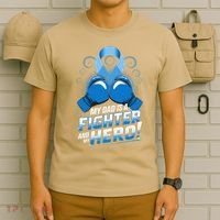 Dad Hero Light Blue Prostate Cancer Awareness T-Shirt thumb 6