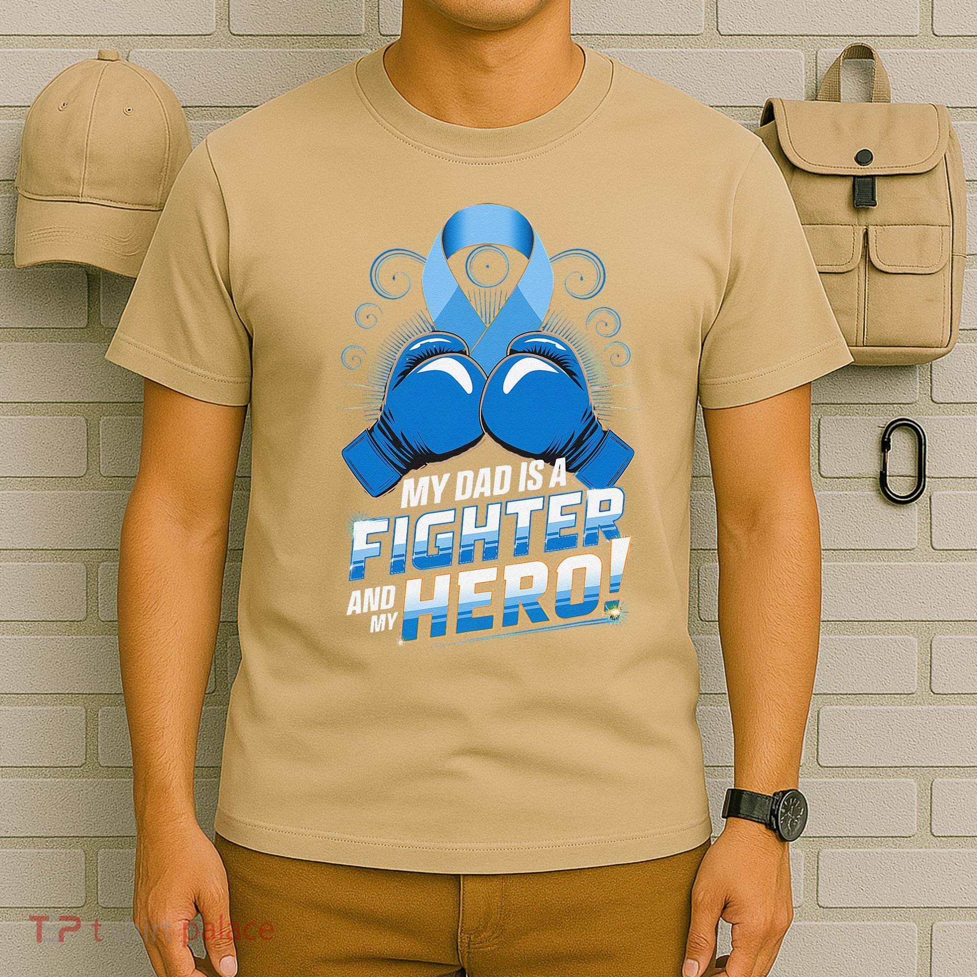 Dad Hero Light Blue Prostate Cancer Awareness T-Shirt