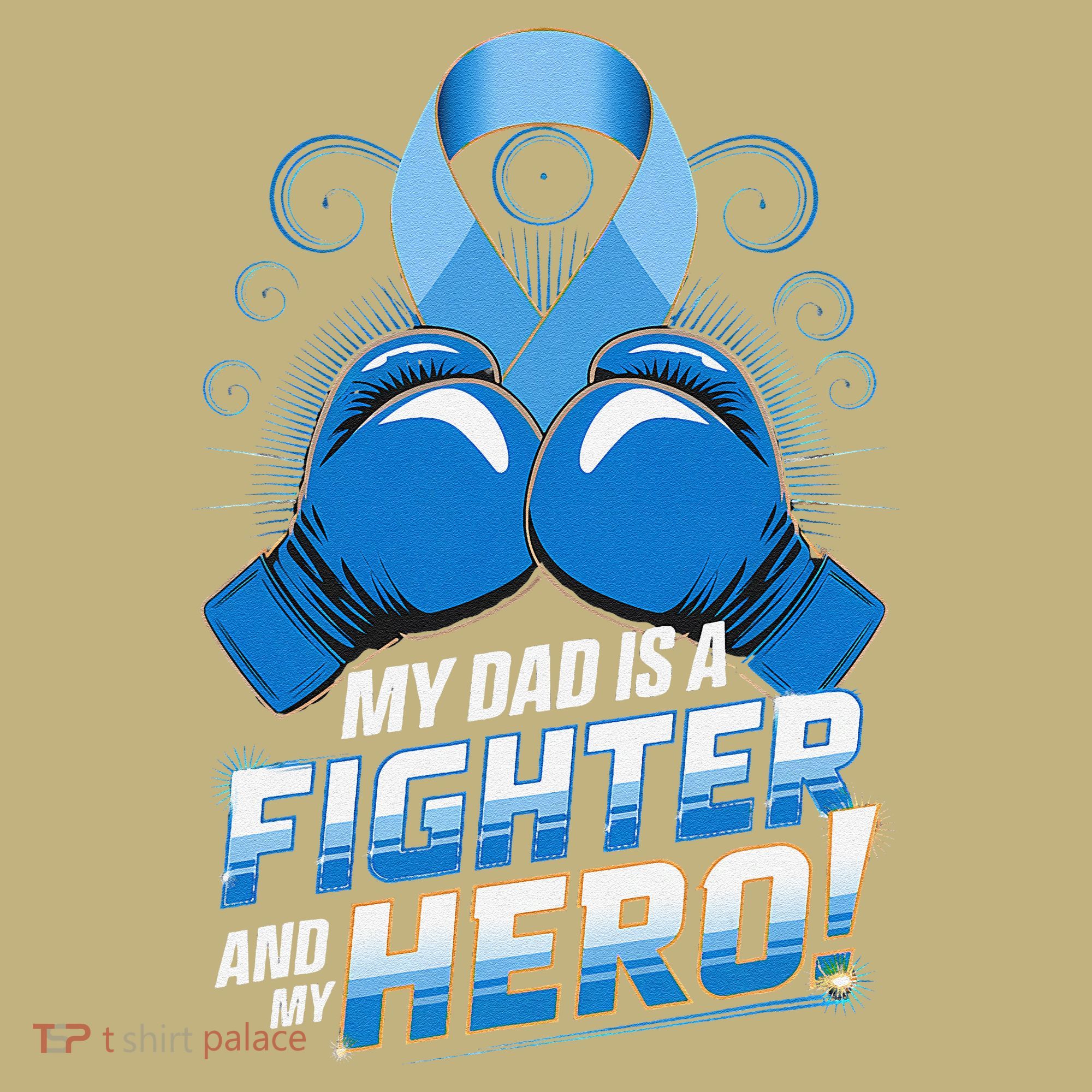 Dad Hero Light Blue Prostate Cancer Awareness Polo
