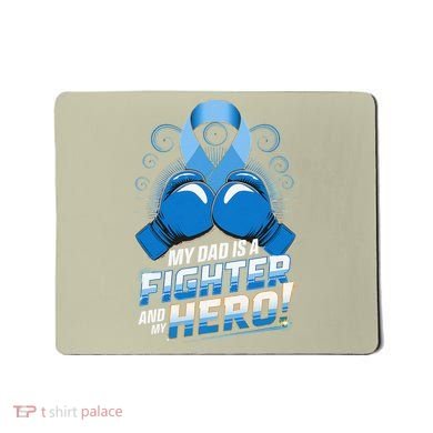 Dad Hero Light Blue Prostate Cancer Awareness Mousepad