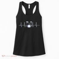 Drum Heartbeat Lifeline Music Lover Gift Drummer Women's Tank Top thumb 0