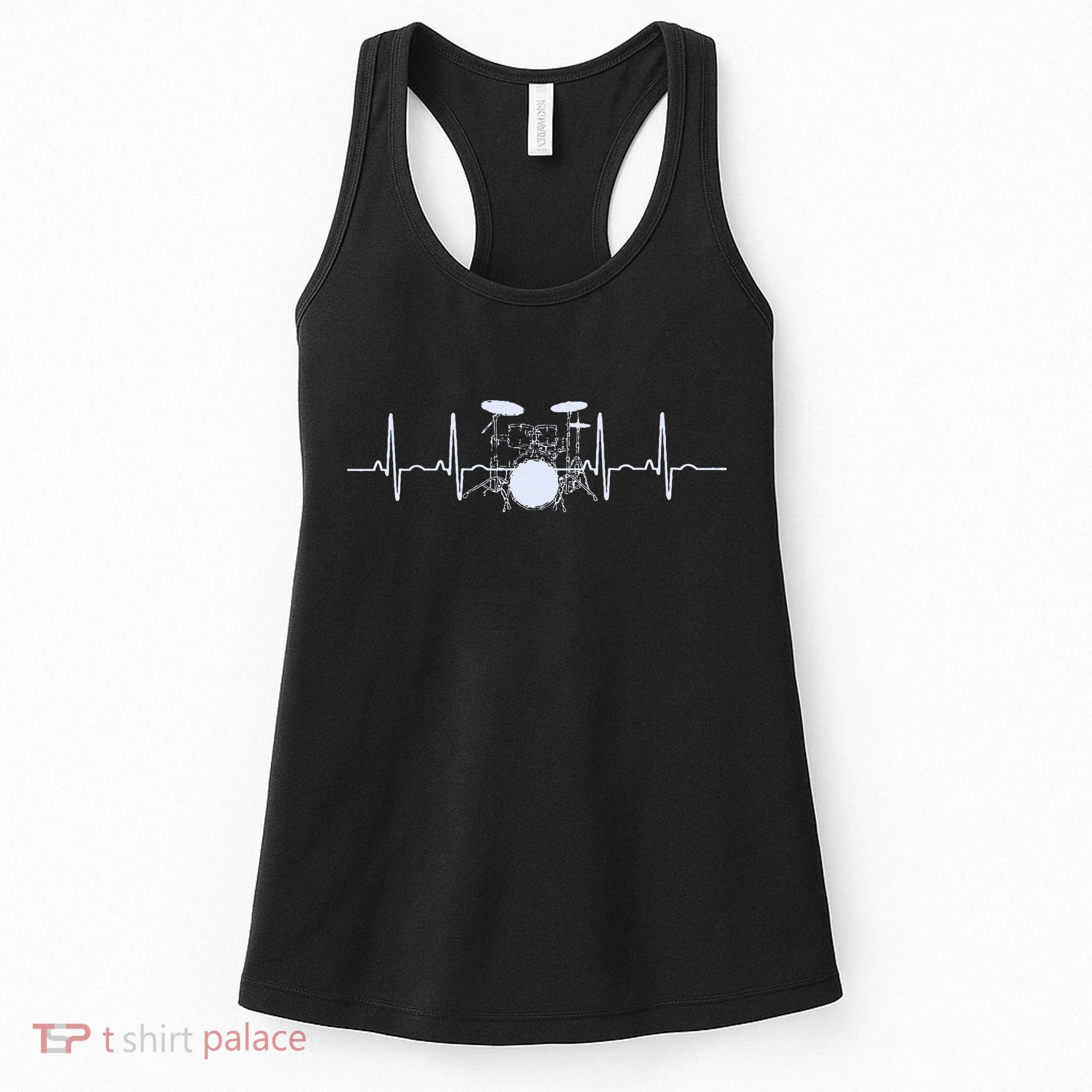 Drum Heartbeat Lifeline Music Lover Gift Drummer Women's Tank Top