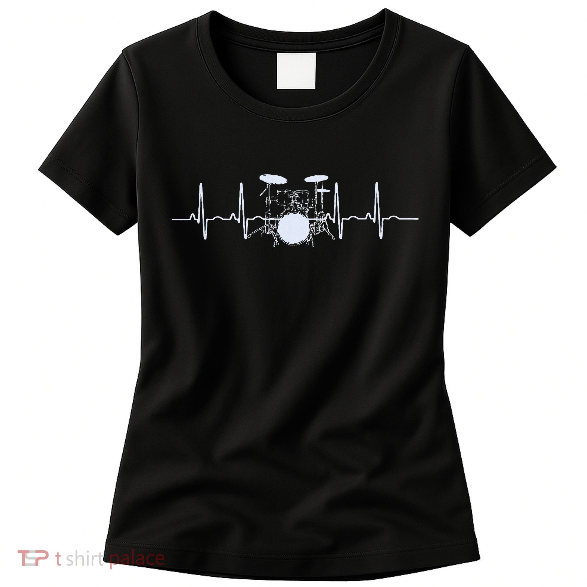 Drum Heartbeat Lifeline Music Lover Gift Drummer Women's T-Shirt