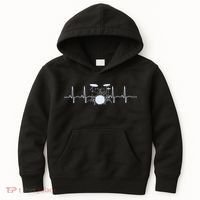 Drum Heartbeat Lifeline Music Lover Gift Drummer Kids Hoodie thumb 0