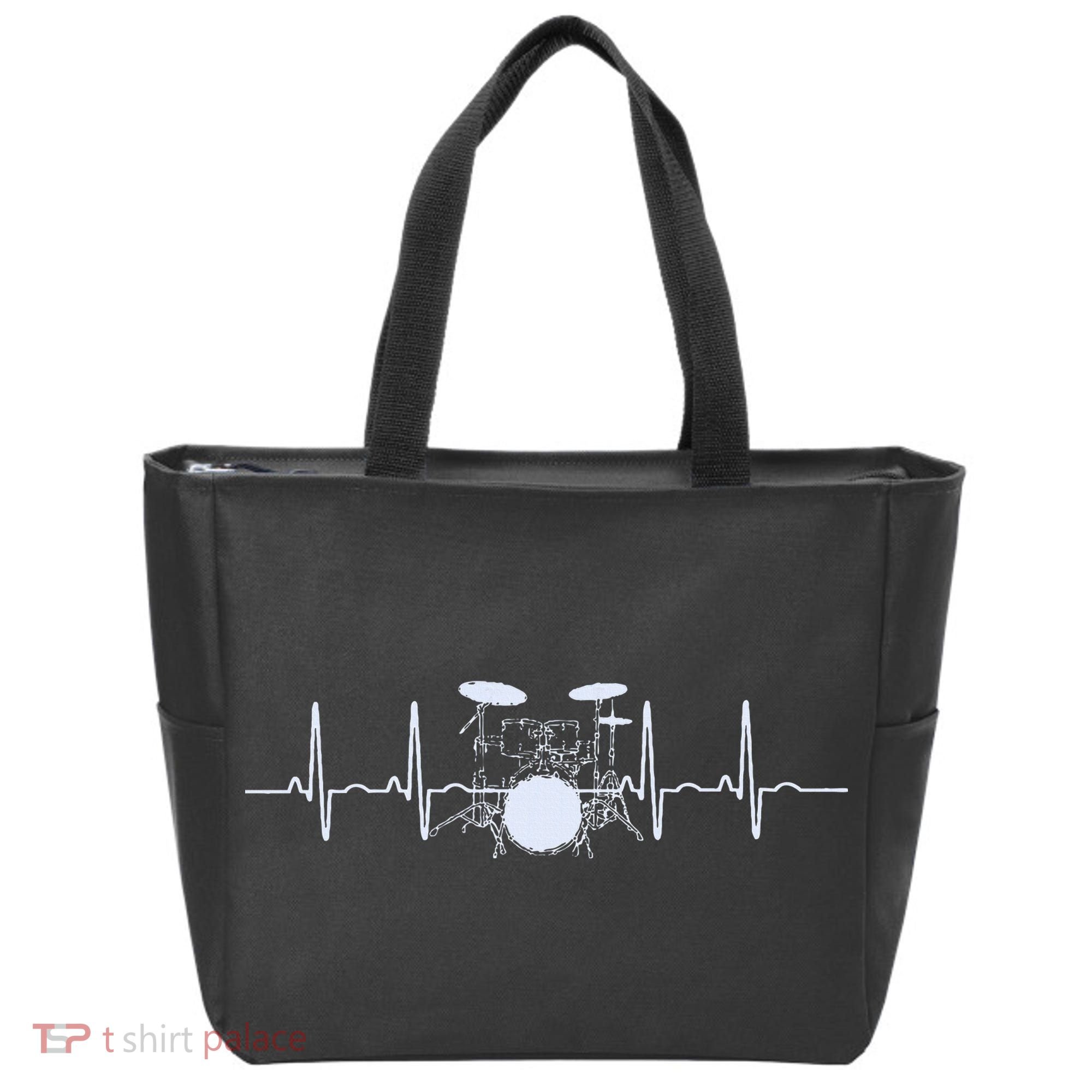 Drum Heartbeat Lifeline Music Lover Gift Drummer Tote Bag