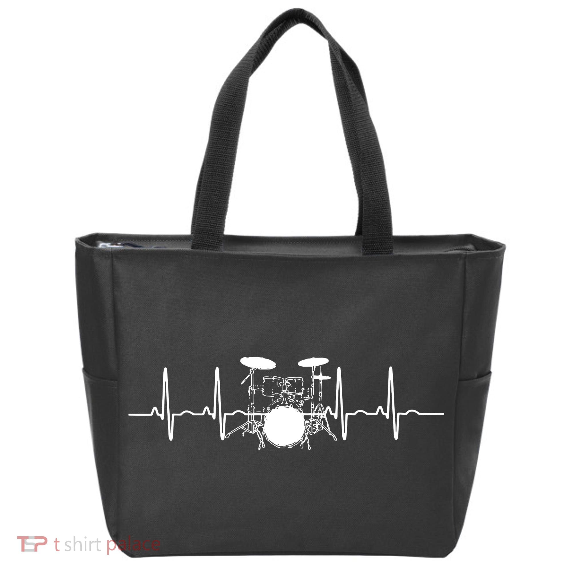 Drum Heartbeat Lifeline Music Lover Gift Drummer Tote Bag