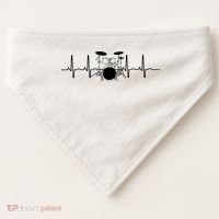 Drum Heartbeat Lifeline Music Lover Gift Drummer USA-Made Doggie Bandana thumb 0