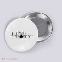 Drum Heartbeat Lifeline Music Lover Gift Drummer Button thumb 0
