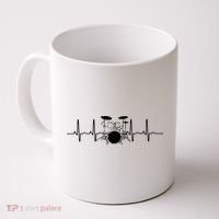 Drum Heartbeat Lifeline Music Lover Gift Drummer Coffee Mug thumb 0