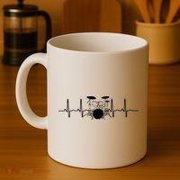 Drum Heartbeat Lifeline Music Lover Gift Drummer Coffee Mug thumb 4