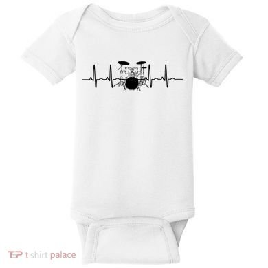 Drum Heartbeat Lifeline Music Lover Gift Drummer Baby Bodysuit