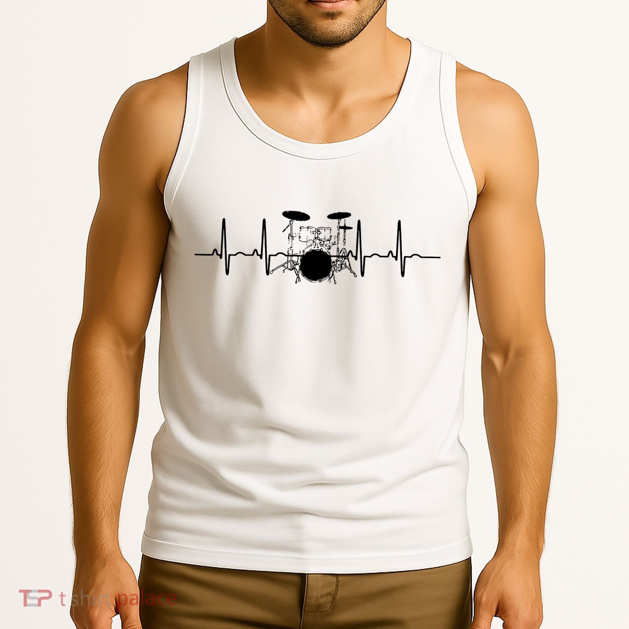 Drum Heartbeat Lifeline Music Lover Gift Drummer Tank Top