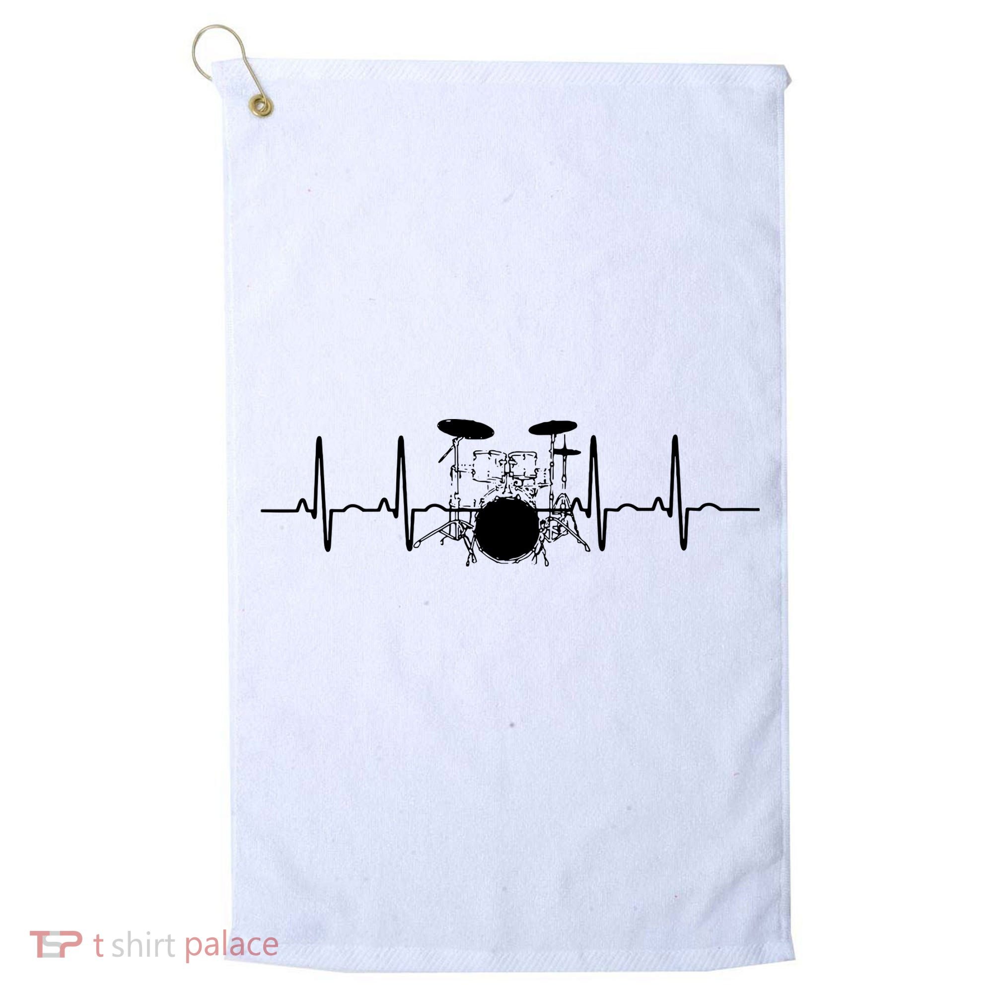 Drum Heartbeat Lifeline Music Lover Gift Drummer Golf Towel