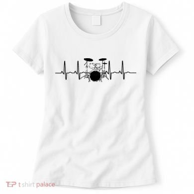 Drum Heartbeat Lifeline Music Lover Gift Drummer Women's T-Shirt