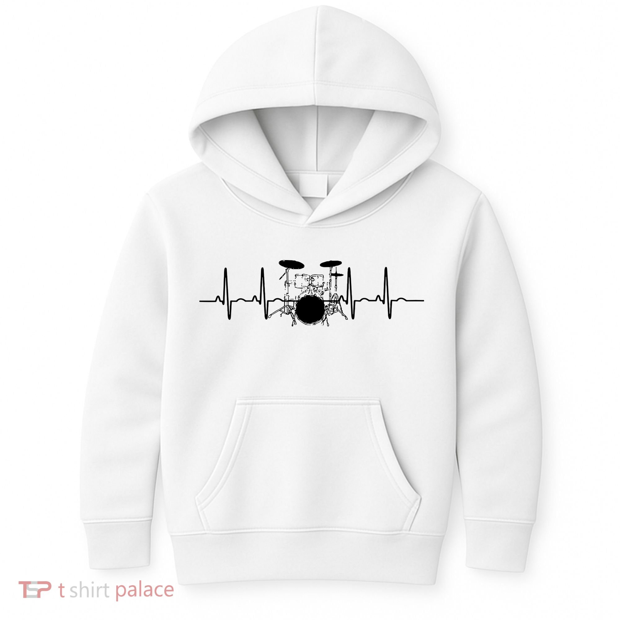 Drum Heartbeat Lifeline Music Lover Gift Drummer Kids Hoodie