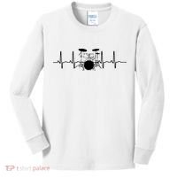 Drum Heartbeat Lifeline Music Lover Gift Drummer Kids Long Sleeve Shirt thumb 0