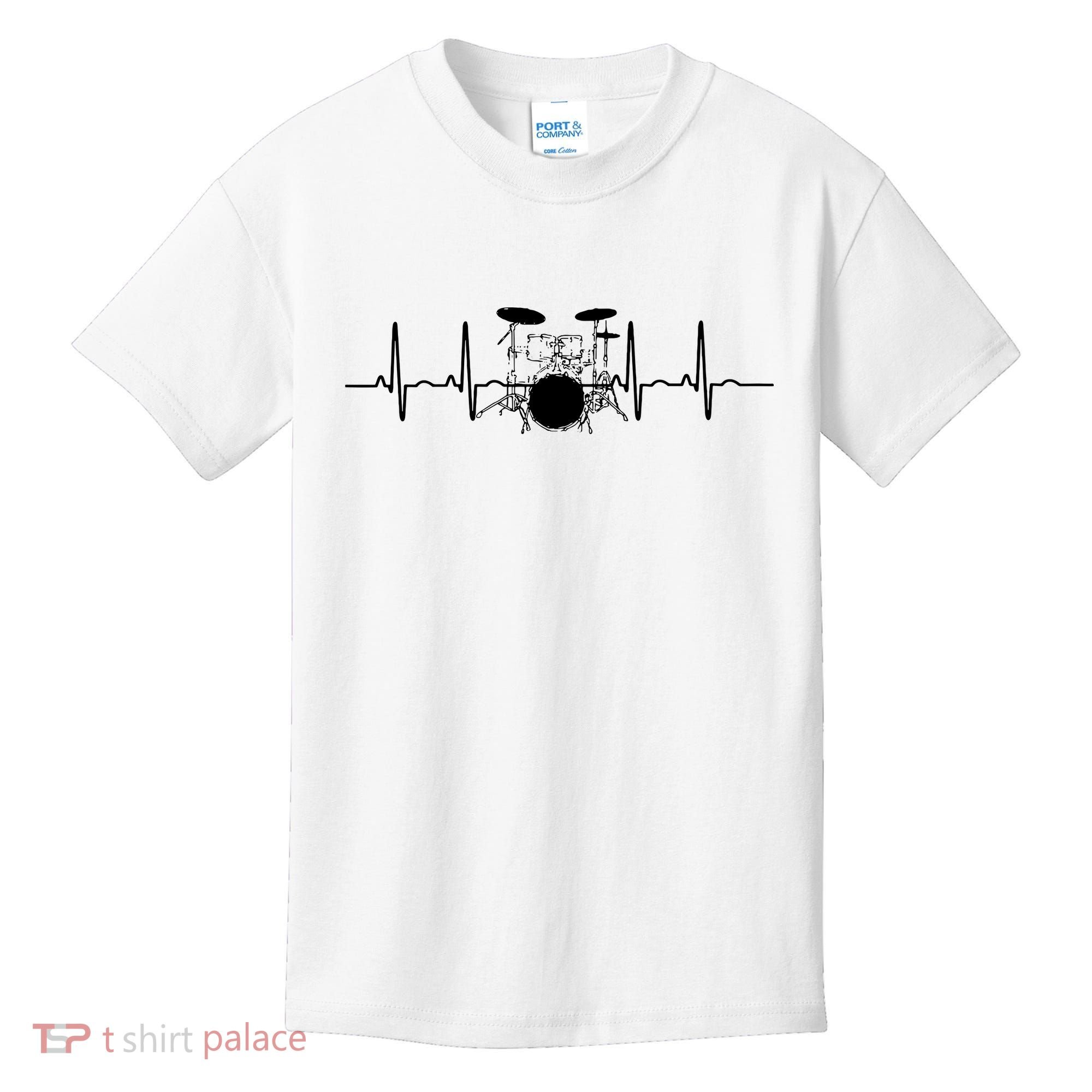 Drum Heartbeat Lifeline Music Lover Gift Drummer Kids T-Shirt