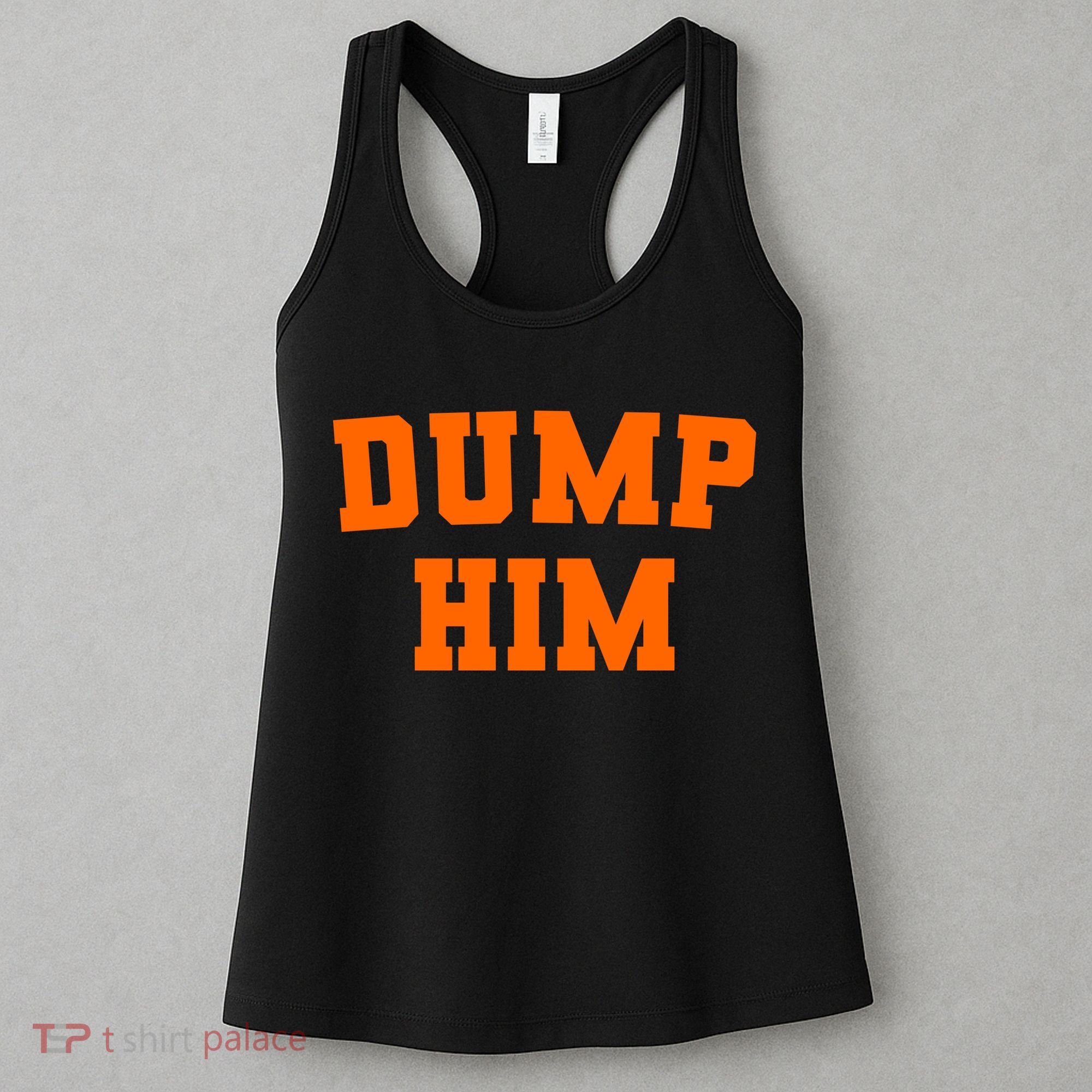Dump Him Light Blue Orange Meme Iconic Music Women's Tank Top