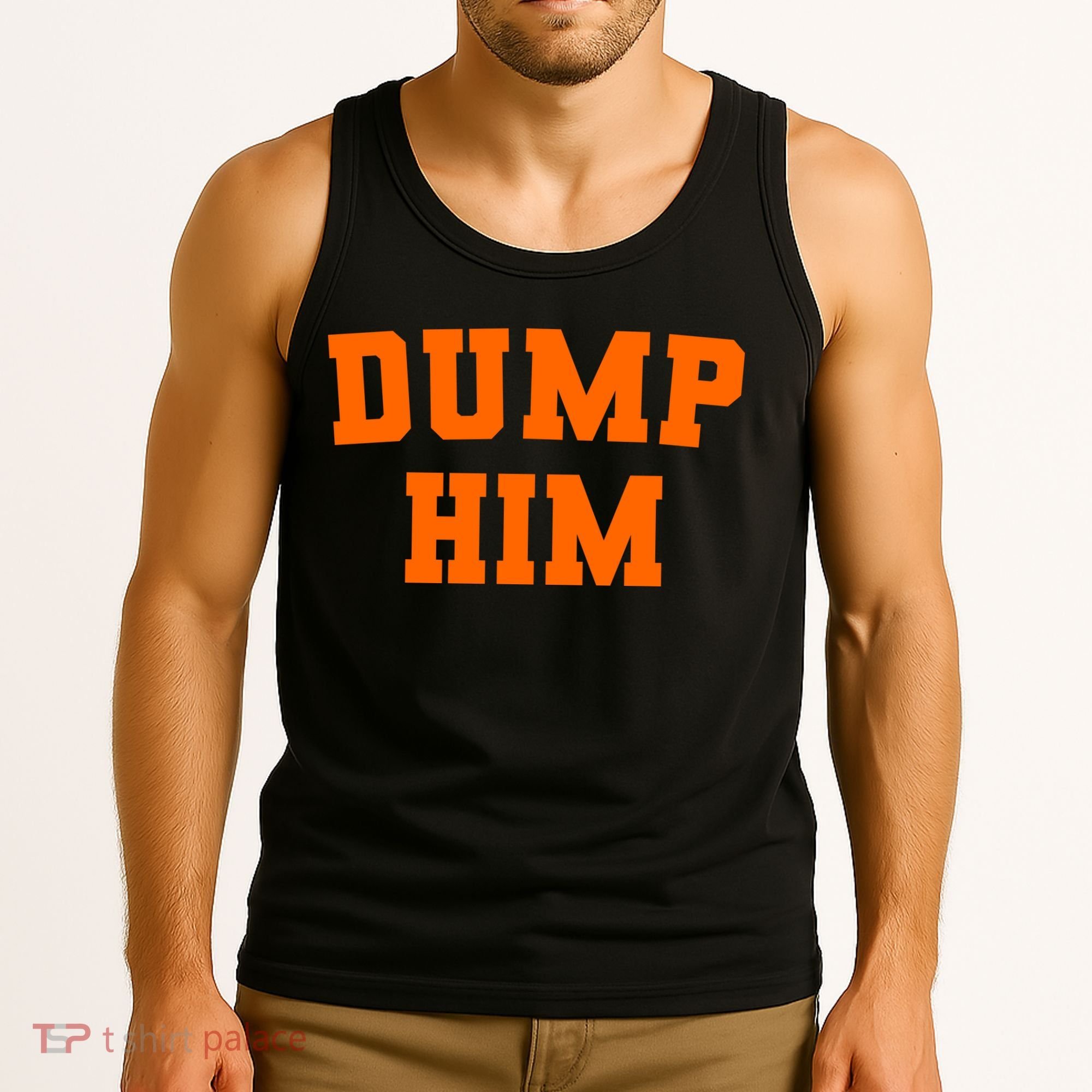 Dump Him Light Blue Orange Meme Iconic Music Tank Top
