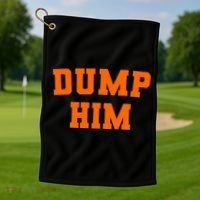 Dump Him Light Blue Orange Meme Iconic Music Golf Towel thumb 1