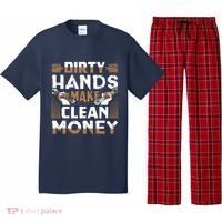 Dirty Hands Make Clean Money Funny Mechanic Gift Pajama Set thumb 0