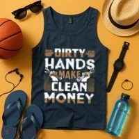 Dirty Hands Make Clean Money Funny Mechanic Gift Tank Top thumb 4